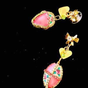 Lunch at The Ritz Jewel Pink Easter Egg Earrings